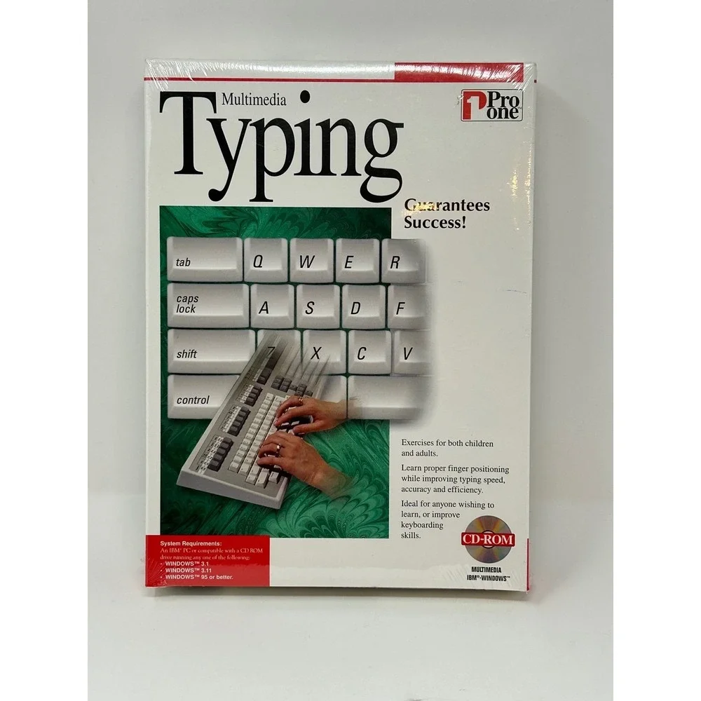 NEW Multimedia Typing (CD-Rom, Pro One Studio) For Windows 3.1, 3.11, 95+ N3